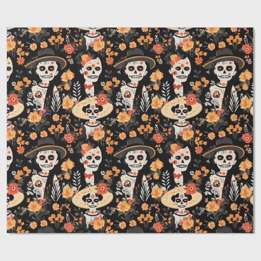 Tribute to the tradition of the Day of the Dead Geschenkpapier (Flach)