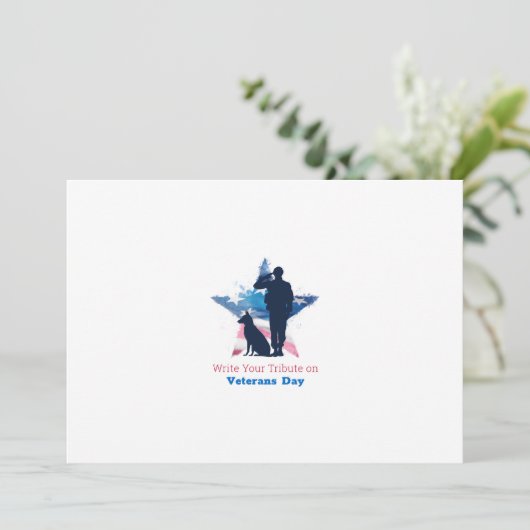 Tribute to Veterans Day - Ehre der Helden Dankeskarte (Stehend Vorderseite)