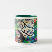 Tribute tree Klimt Zweifarbige Tasse (Mittel)