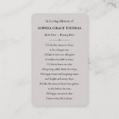 Tribute zum benutzerdefinierten Foto Visitenkarte (Rückseite)