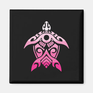 Tribyl Turtle Breast Cancer Awareness Hawaiian Pol Magnet