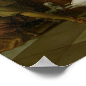 Tric-trac Players with a Lady and Her Dog Poster (Ecke)