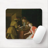 Tric-trac Spieler mit einer Dame und ihrem Hund Mousepad (Mit Mouse)