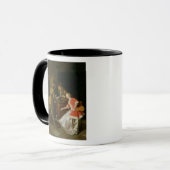 Tric-trac Spieler mit einer Dame und ihrem Hund Tasse (Vorderseite Links)