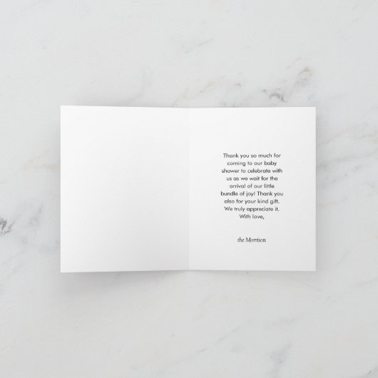 Triceratopos Dinosaur Babydusche Danke Karte (Innenseite)