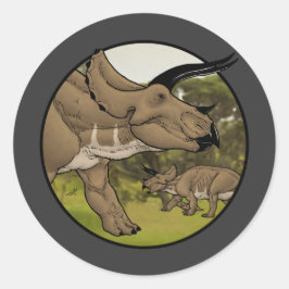 Triceratops #2 runder aufkleber