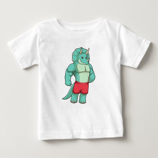 Triceratops als Bodybuilder an der Bodybuilding Baby T-shirt (Vorderseite)