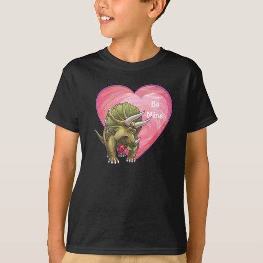 Triceratops am Valentinstag der Liebe T-Shirt (Vorderseite)