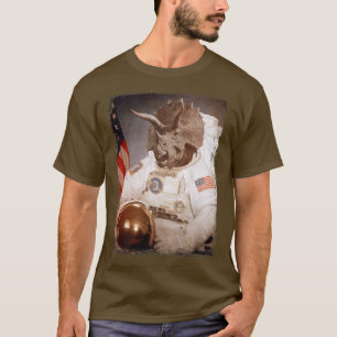 Triceratops Astronaut Dinosaur Space Anzug Moon Di T-Shirt