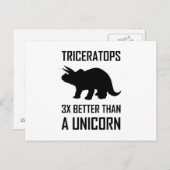 Triceratops besser als Unicorn Postkarte (Vorne/Hinten)