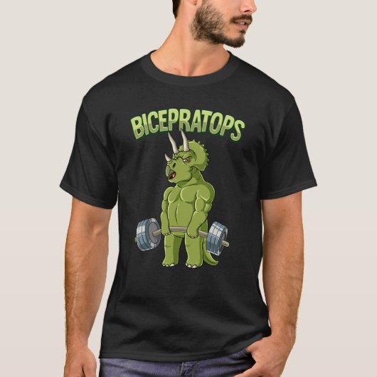 Triceratops Bicepratops Gym Bodybuilding T-Shirt (Vorderseite)