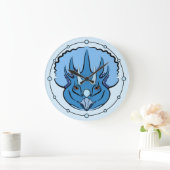 Triceratops Blue Niedlich Dinosaurier Große Wanduhr (Zuhause)