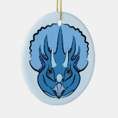 Triceratops Blue Niedlich Dinosaurier Keramik Ornament (Rechts)