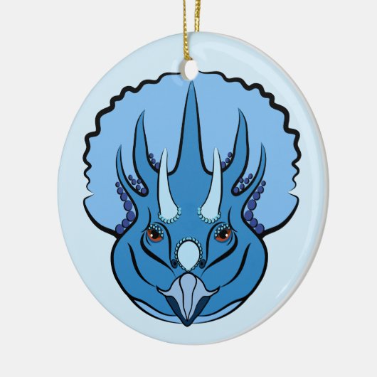 Triceratops Blue Niedlich Dinosaurier Keramik Ornament (Links)