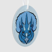 Triceratops Blue Niedlich Dinosaurier Ornament (Vorderseite)