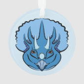 Triceratops Blue Niedlich Dinosaurier Ornament (Rückseite)