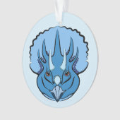 Triceratops Blue Niedlich Dinosaurier Ornament (Vorderseite)