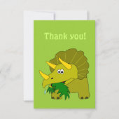 Triceratops-Cartoon-Dinosaurier danken Ihnen Dankeskarte (Vorderseite)