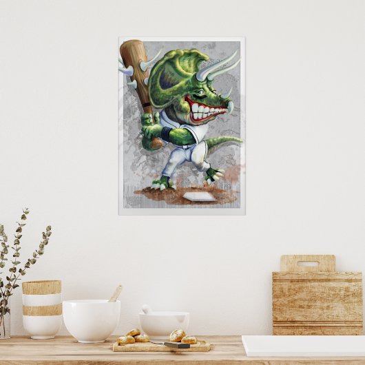 Triceratops Dino Baseball Poster (Küche)