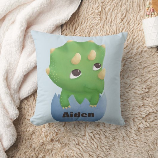 Triceratops Dinosaur Baby Boy Nursery Throw Pillow Kissen (Decke)