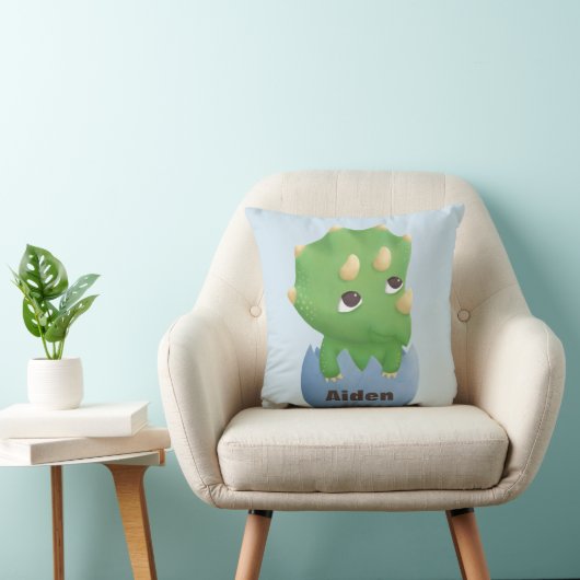 Triceratops Dinosaur Baby Boy Nursery Throw Pillow Kissen (Stuhl )