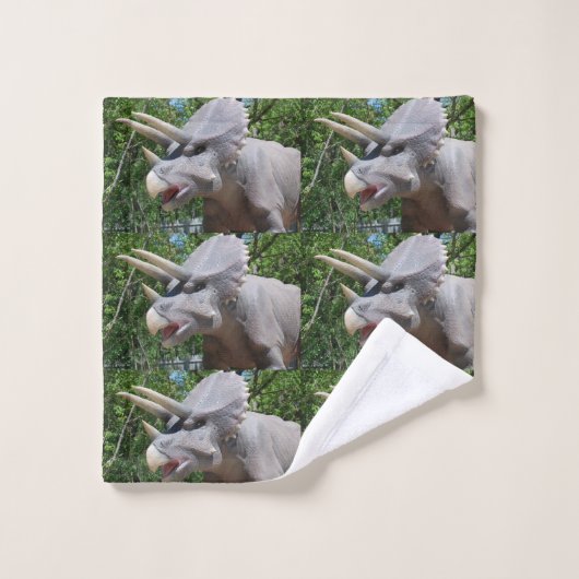 Triceratops Dinosaur Badhandtuch Set (Waschlappen)