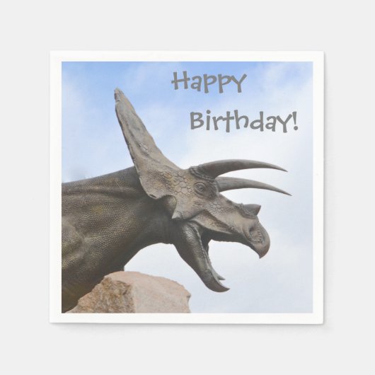 Triceratops Dinosaur Birthday Serviette (Vorderseite)