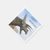 Triceratops Dinosaur Birthday Serviette (Ecke)