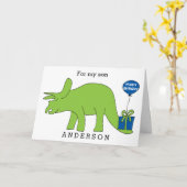Triceratops Dinosaur Birthday Son Karte (Gelbe Blume)