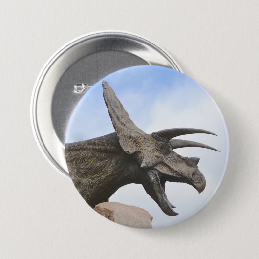 Triceratops Dinosaur Button (Vorne & Hinten)