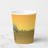 Triceratops Dinosaur Cactus Desert Kid's Birthday Pappbecher (Links)