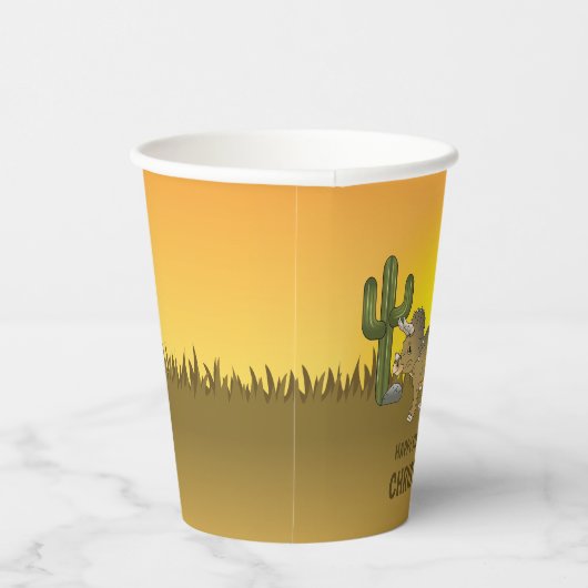 Triceratops Dinosaur Cactus Desert Kid's Birthday Pappbecher (Rechts)