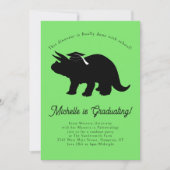 Triceratops Dinosaur Graduierungsparty Einladung (Vorderseite)
