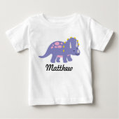 Triceratops Dinosaur Kid Boy Personalisiertes Shir Baby T-shirt (Vorderseite)