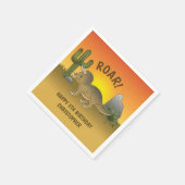 Triceratops Dinosaur Orange Yellow Wüste Geburtsta Serviette (Ecke)