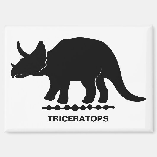 Triceratops Dinosaur Silhouette Magnet (Vorderseite)