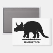 Triceratops Dinosaur Silhouette Magnet (Vorderseite/Rückseite)