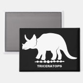 Triceratops Dinosaur Silhouette Magnet (Vorderseite/Rückseite)
