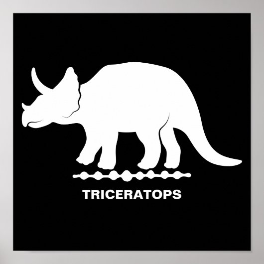 Triceratops Dinosaur-Silhouette Poster (Vorne)