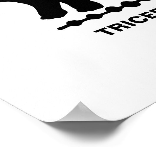 Triceratops Dinosaur-Silhouette Poster (Ecke)