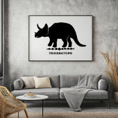 Triceratops Dinosaur-Silhouette Poster