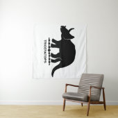 Triceratops Dinosaur Silhouette Tapestry Wandteppich (Beispiel (Horizontal))