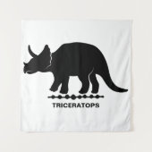 Triceratops Dinosaur Silhouette Tapestry Wandteppich (Vorderseite)