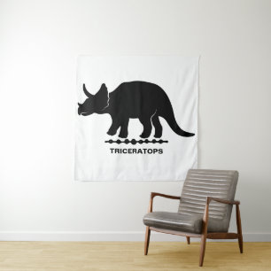Triceratops-Dinosaur-Silhouette-Teppich Wandteppich
