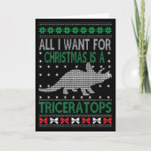 Triceratops Dinosaur Ugly Christmas Design Style F Karte (Vorderseite)