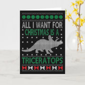 Triceratops Dinosaur Ugly Christmas Design Style F Karte (Gelbe Blume)