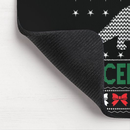 Triceratops Dinosaur Ugly Christmas Design Style F Mousepad (Ecke)