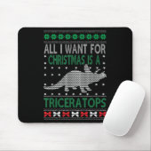 Triceratops Dinosaur Ugly Christmas Design Style F Mousepad (Mit Mouse)