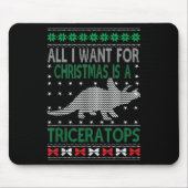 Triceratops Dinosaur Ugly Christmas Design Style F Mousepad (Vorne)