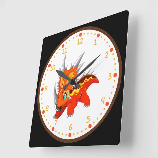Triceratops Dinosaur-Uhr-Uhr Quadratische Wanduhr (Winkel)